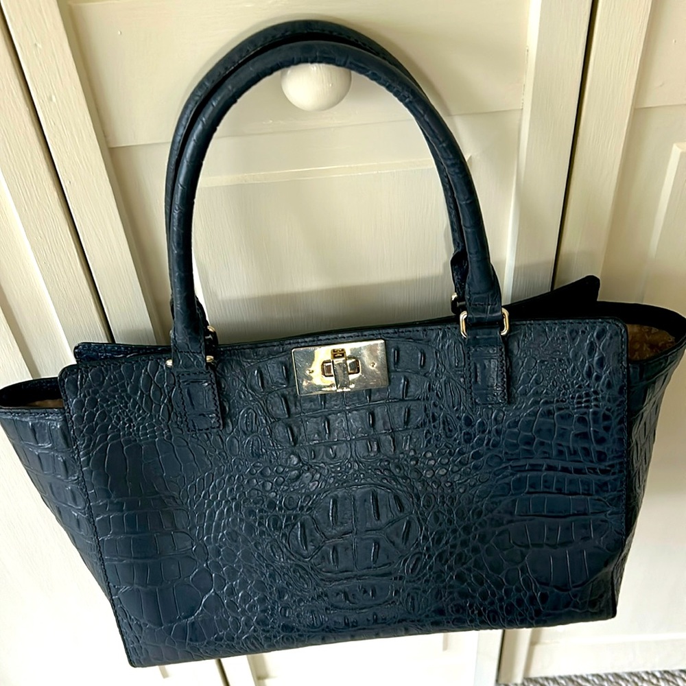 KateSpade Navy Crocodile Embossed Bag
